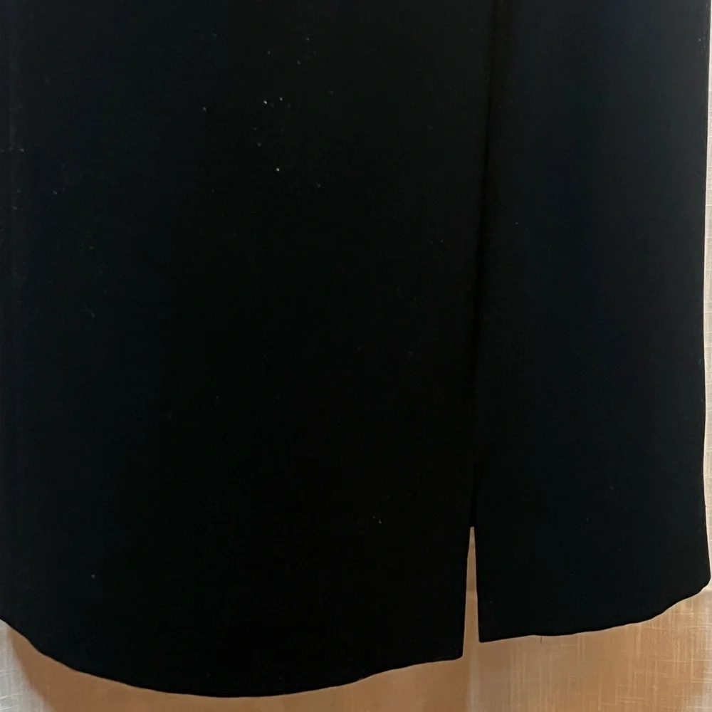 Jones NY Black Sleeveless short cocktail Dress evening wear tuxedo stripe sz 16 - Picture 2 of 5